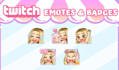 design custom twitch emotes, kick emotes, sub badges, animated emotes