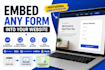embed any form into your website professionally