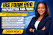 prepare your US nonprofit form 990 tax return