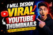 design eye catching youtube thumbnail, title and description