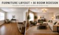 create a furniture layout and ai room redesign concept