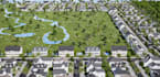 develop 3d community masterplan render,coastal resort,waterfront property design