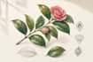 draw fineline botanical delicate flowers
