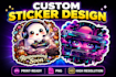 create custom sticker designs and cute sticker illustrations