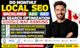 do monthly local SEO backlinks aeo GEO ai search optimization google map ranking