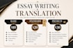 write essays and translate professionally