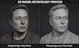 do retopology your scanned and ai  3d model and uv mapping