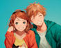 draw anime couple illustration