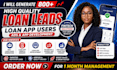 800 loan leads, loan app users ads loan app development, fintech app development