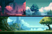 create custom pixel art backgrounds and game scenes