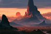 illustrate beautiful flat landscape illustration art