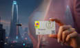 design premium 3d business card with global theme and qr code
