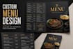 design a custom restaurant food menu
