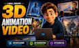 create 3d animation video, 3d explained video, pixar style 3d animation