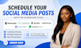 schedule social media posts via buffer, hootsuite, metricool, loomly and publer