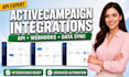 do activecampaign API integration email automation webhook zoho CRM integrations