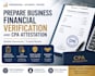 prepare business financial verification and CPA attestation documents