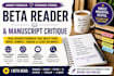 beta read critiques novel, romance beta reader, beta reader fantasy alpha reader