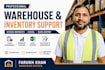 do excel inventory management, stock tracking and data entry