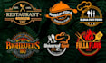 create creative restaurant, fast food, food ,bbq logo design