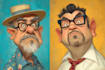draw artistic cartoon caricatures