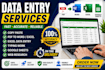do accurate data entry, copy paste, typing and web research