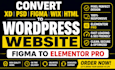 convert xd, psd, figma wix html to wordpress website figma to elementor pro