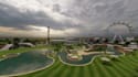 develop 3d kids carousel area,amusement park render,3d playground,rv park design