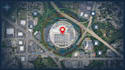 do retail aerial maps with site arrows, logo and label