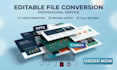 professionally convert 3 PSD ai PDF files to editable canva
