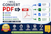 convert PDF to word, excel,docs and sheets