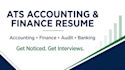 write an ats accounting and finance resume