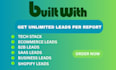 provide builtwith pro tech stack reports, shopify leads and targeted b2b leads