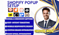 setup shopify popups using wisepops privy optimonk kaching pop convert sendwill