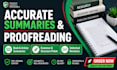 do professional proofreading, editing, summary writing, and document formatting