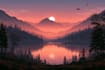 illustrate beautiful flat landscape illustration art