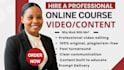 create online course video, elearning video, course curriculum, course content