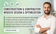 design construction, contractor, roofing, or handyman website