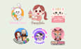 create cute cartoon kawaii logo design for vtuber