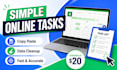 do simple online tasks, copy paste and data cleanup