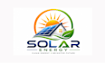 create clean solar panel power and green energy logo design