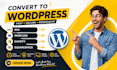 design or redesign, copy clone shopify, squarespace, wix to wordpress website