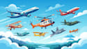 draw aircraft, helicopter, airplane into a vector