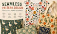 seamless pattern design, textile print, fabric pattern, surface design, crochet
