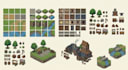 create pixel art isometric tileset, rpg tilemap, game background and assets