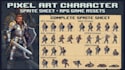 create pixel art character sprite sheet rpg game assets retro game art