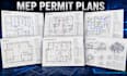 create mep, plumbing, electrical and hvac permit plans for USA