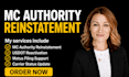 reinstate mc authority and reactivate usdot through fmcsa motus