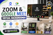 design professional zoom and google meet virtual backgrounds