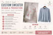 design, develop, sample and manufacture custom sweaters with low moq